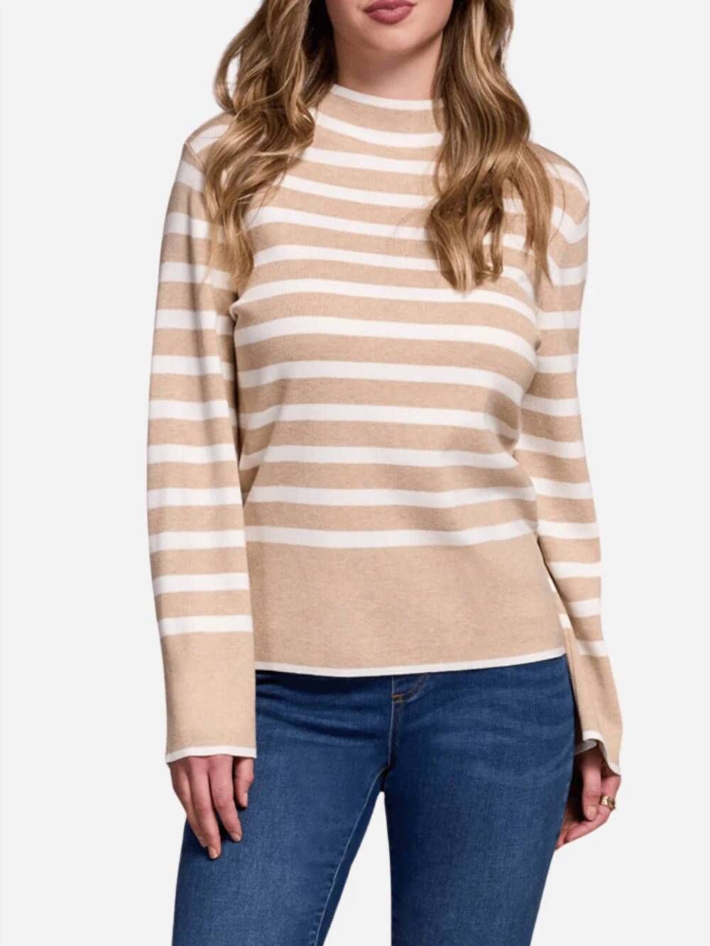 NEW TRIBAL women's funnel neck sweater in h latte
